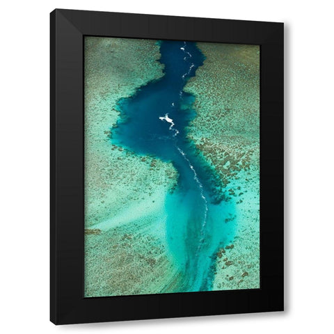Channel in the reef-Avaavaroa Tapere-by Turoa Beach-Rarotonga-Cook Islands-South Pacific Black Modern Wood Framed Art Print with Double Matting by Wall, David