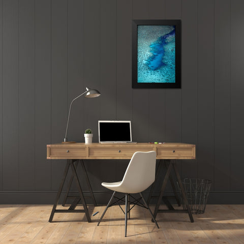 Channel in the reef-Vaimaanga Tapere-Rarotonga-Cook Islands-South Pacific Black Modern Wood Framed Art Print by Wall, David