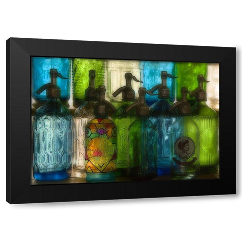Argentina, Buenos Aires Glass soda bottles Black Modern Wood Framed Art Print with Double Matting by Kaveney, Wendy