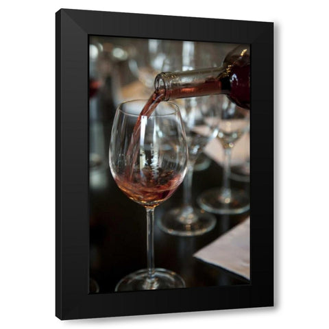 Argentina, Mendoza A rose wine being poured Black Modern Wood Framed Art Print with Double Matting by Kaveney, Wendy