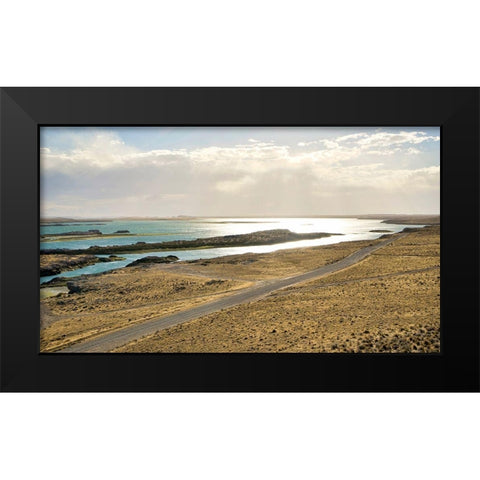 Argentina-Santa Cruz Puerto Deseado-Deseado River estuary in low tide Black Modern Wood Framed Art Print by Molinari, Michele