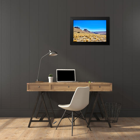 Argentina-Santa Cruz Alero Charcamata (cave paintings site) and surroundings Black Modern Wood Framed Art Print by Molinari, Michele