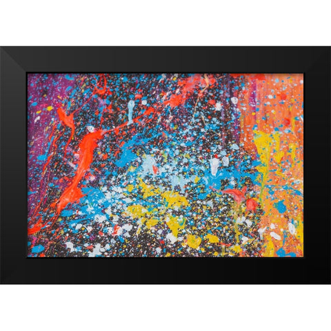Argentina- Buenos Aires. Colorful paint splatters. Black Modern Wood Framed Art Print by Haseltine, Tom