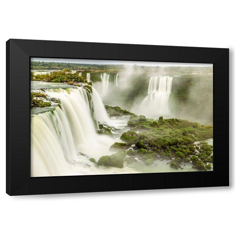 Brazil-Iguazu Falls Landscape of waterfalls  Black Modern Wood Framed Art Print with Double Matting by Jaynes Gallery