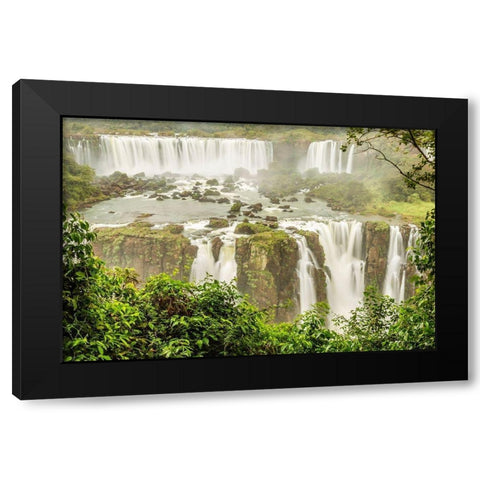 Brazil-Iguazu Falls Landscape of waterfalls  Black Modern Wood Framed Art Print with Double Matting by Jaynes Gallery