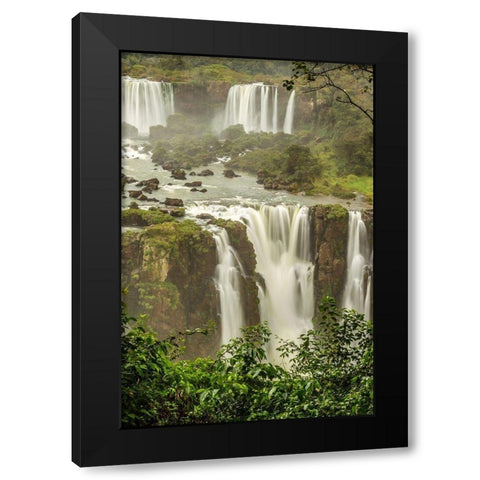 Brazil-Iguazu Falls Landscape of waterfalls  Black Modern Wood Framed Art Print with Double Matting by Jaynes Gallery