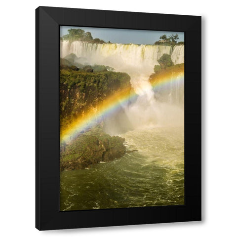 Brazil-Iguazu Falls Landscape of waterfalls  Black Modern Wood Framed Art Print by Jaynes Gallery