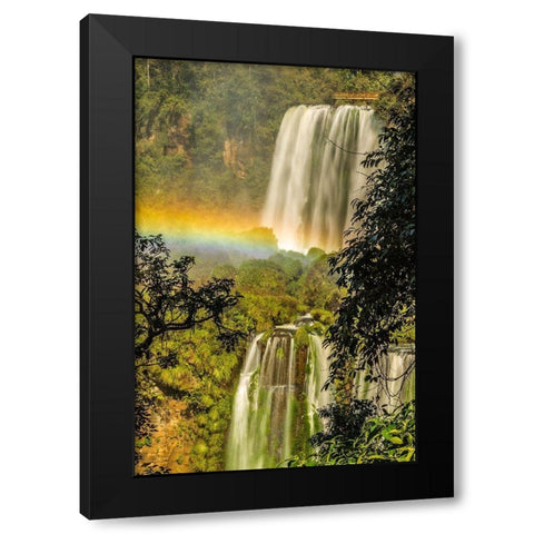 Brazil-Iguazu Falls Landscape of waterfalls  Black Modern Wood Framed Art Print with Double Matting by Jaynes Gallery