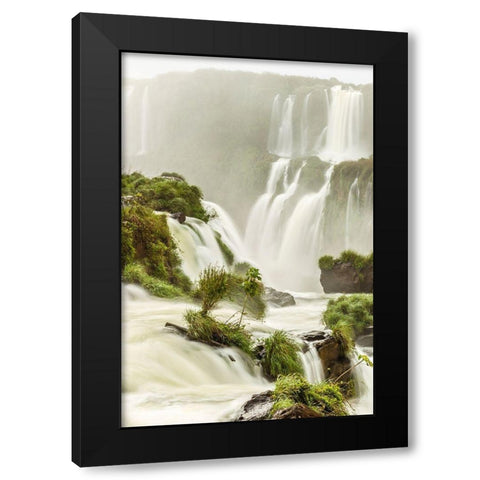 Brazil-Iguazu Falls Landscape of waterfalls  Black Modern Wood Framed Art Print by Jaynes Gallery
