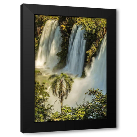 Brazil-Iguazu Falls Landscape of waterfalls  Black Modern Wood Framed Art Print with Double Matting by Jaynes Gallery