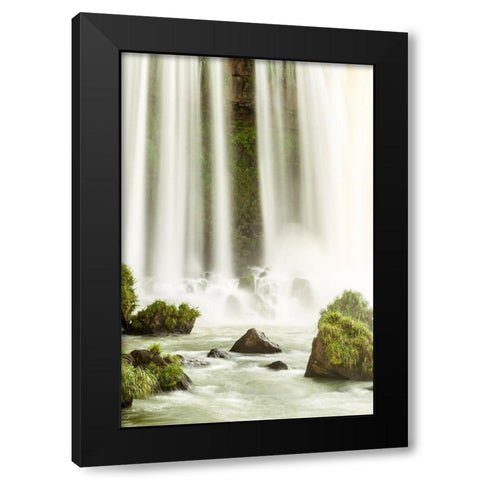 Brazil-Iguazu Falls Landscape of waterfall  Black Modern Wood Framed Art Print with Double Matting by Jaynes Gallery