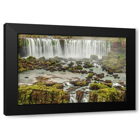 Brazil-Iguazu Falls Landscape of waterfalls  Black Modern Wood Framed Art Print with Double Matting by Jaynes Gallery