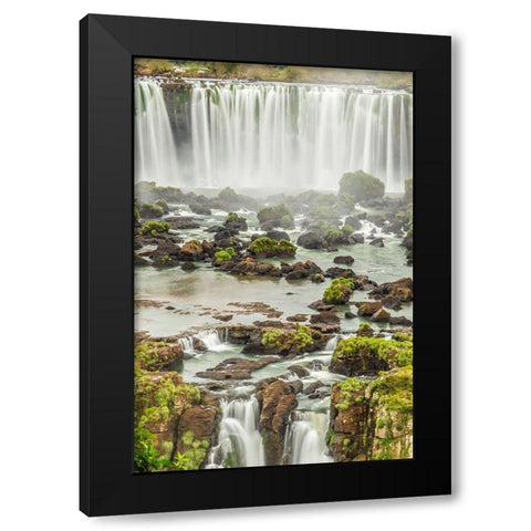 Brazil-Iguazu Falls Landscape of waterfalls  Black Modern Wood Framed Art Print by Jaynes Gallery