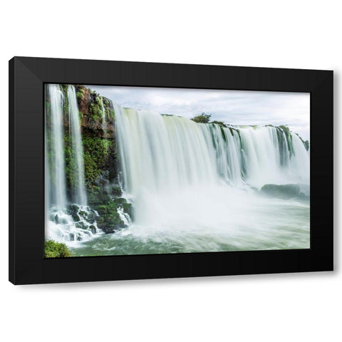 Brazil-Iguazu Falls Landscape of waterfalls  Black Modern Wood Framed Art Print with Double Matting by Jaynes Gallery