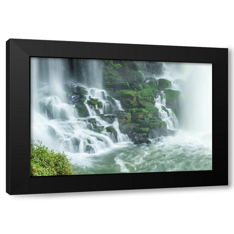 Brazil-Iguazu Falls Landscape of waterfalls  Black Modern Wood Framed Art Print by Jaynes Gallery