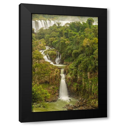 Brazil-Iguazu Falls Landscape of waterfalls  Black Modern Wood Framed Art Print with Double Matting by Jaynes Gallery