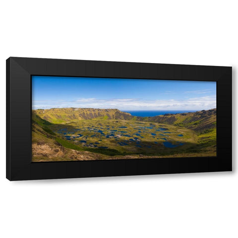 Chile- Easter Island. Rano Koa Volcano crater. Black Modern Wood Framed Art Print with Double Matting by Muir, Janet