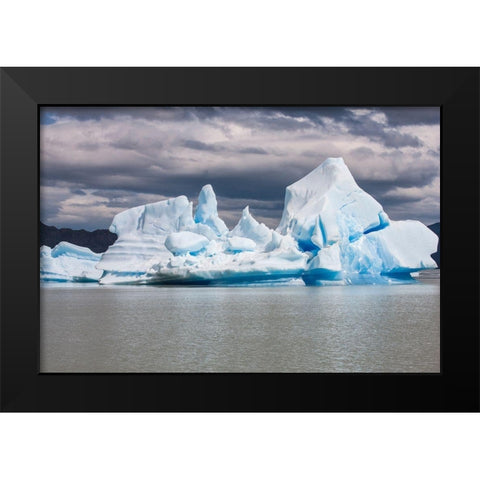 Parc Nacional Torres del Paine is Lago Grey where one finds both glaciers and floating icebergs Black Modern Wood Framed Art Print by Ostrowitz, Mallorie
