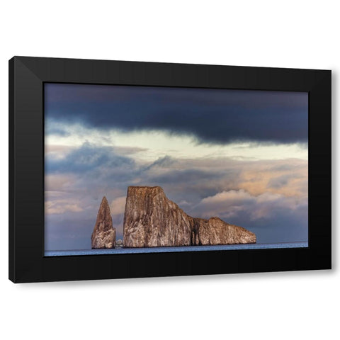 Kicker Rock or Leon Dormido-San Cristobal Island-Galapagos-Ecuador Black Modern Wood Framed Art Print by Jones, Adam