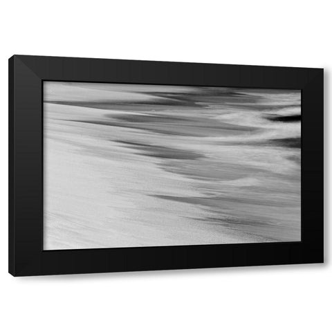 Surf pattern washing up on white sandy beach-Espanola Island-Galapagos Islands-Ecuador Black Modern Wood Framed Art Print with Double Matting by Jones, Adam