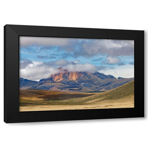 Distant mountain and clouds at high elevation-Antisana Ecological Reserve-Ecuador Black Modern Wood Framed Art Print with Double Matting by Jones, Adam