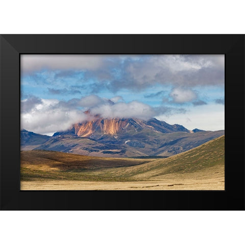 Distant mountain and clouds at high elevation-Antisana Ecological Reserve-Ecuador Black Modern Wood Framed Art Print by Jones, Adam