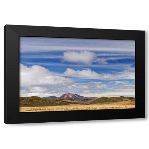 Distant mountain and clouds at high elevation-Antisana Ecological Reserve-Ecuador Black Modern Wood Framed Art Print by Jones, Adam