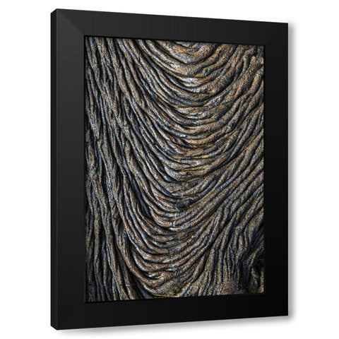 Recent Pahoehoe lava flow-Sullivan Bay-Santiago Island-Galapagos Islands-Ecuador Black Modern Wood Framed Art Print by Jones, Adam