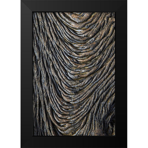 Recent Pahoehoe lava flow-Sullivan Bay-Santiago Island-Galapagos Islands-Ecuador Black Modern Wood Framed Art Print by Jones, Adam