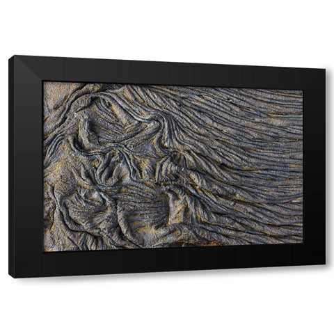 Recent Pahoehoe lava flow-Sullivan Bay-Santiago Island-Galapagos Islands-Ecuador Black Modern Wood Framed Art Print with Double Matting by Jones, Adam