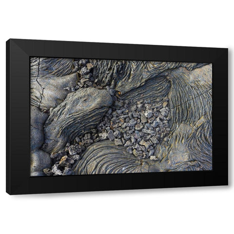 Recent Pahoehoe lava flow-Sullivan Bay-Santiago Island-Galapagos Islands-Ecuador Black Modern Wood Framed Art Print with Double Matting by Jones, Adam