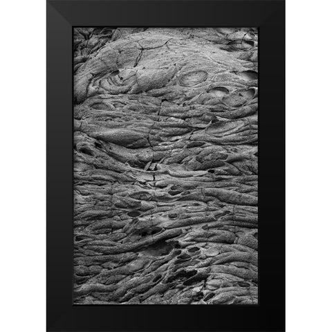 Recent Pahoehoe lava flow-Sullivan Bay-Santiago Island-Galapagos Islands-Ecuador Black Modern Wood Framed Art Print by Jones, Adam