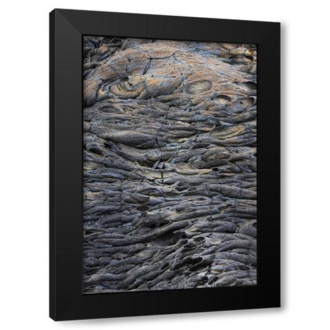 Recent Pahoehoe lava flow-Sullivan Bay-Santiago Island-Galapagos Islands-Ecuador Black Modern Wood Framed Art Print by Jones, Adam