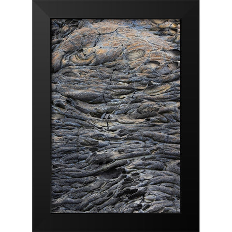 Recent Pahoehoe lava flow-Sullivan Bay-Santiago Island-Galapagos Islands-Ecuador Black Modern Wood Framed Art Print by Jones, Adam