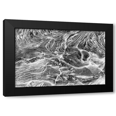 Recent Pahoehoe lava flow-Sullivan Bay-Santiago Island-Galapagos Islands-Ecuador Black Modern Wood Framed Art Print with Double Matting by Jones, Adam