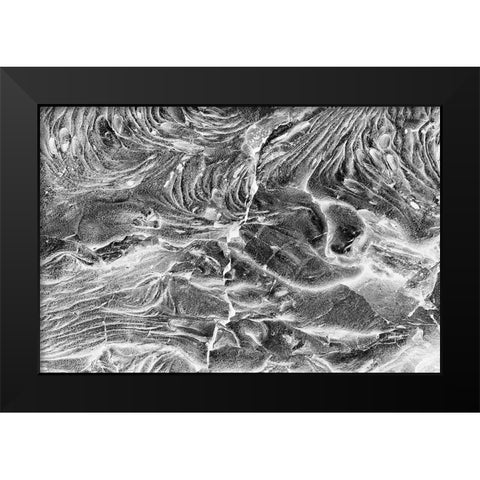 Recent Pahoehoe lava flow-Sullivan Bay-Santiago Island-Galapagos Islands-Ecuador Black Modern Wood Framed Art Print by Jones, Adam
