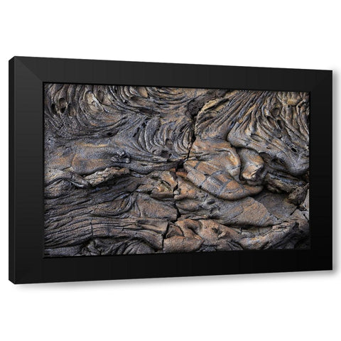 Recent Pahoehoe lava flow-Sullivan Bay-Santiago Island-Galapagos Islands-Ecuador Black Modern Wood Framed Art Print by Jones, Adam