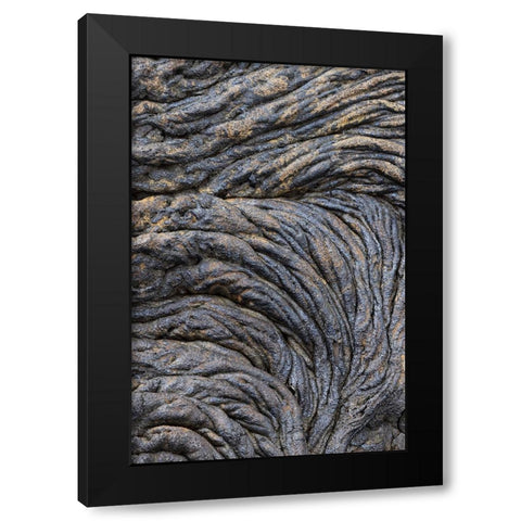 Recent Pahoehoe lava flow-Sullivan Bay-Santiago Island-Galapagos Islands-Ecuador Black Modern Wood Framed Art Print with Double Matting by Jones, Adam