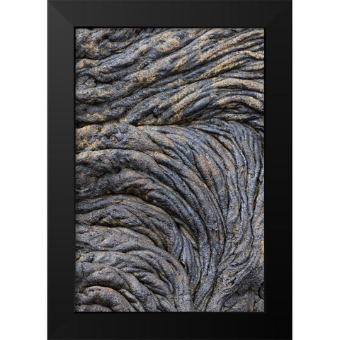 Recent Pahoehoe lava flow-Sullivan Bay-Santiago Island-Galapagos Islands-Ecuador Black Modern Wood Framed Art Print by Jones, Adam
