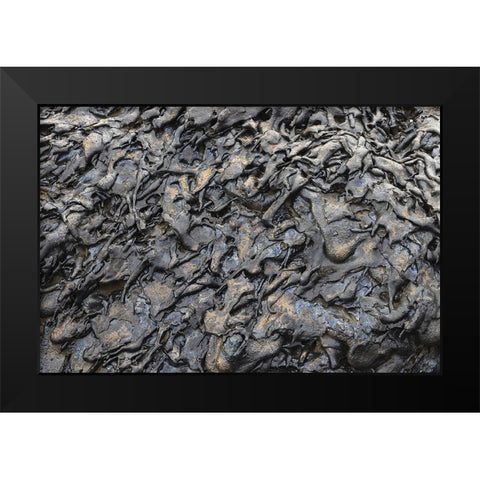 Recent Pahoehoe lava flow-Sullivan Bay-Santiago Island-Galapagos Islands-Ecuador Black Modern Wood Framed Art Print by Jones, Adam