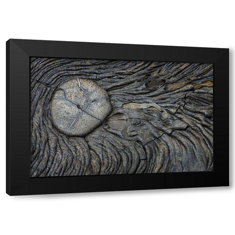 Recent Pahoehoe lava flow-Sullivan Bay-Santiago Island-Galapagos Islands-Ecuador Black Modern Wood Framed Art Print by Jones, Adam