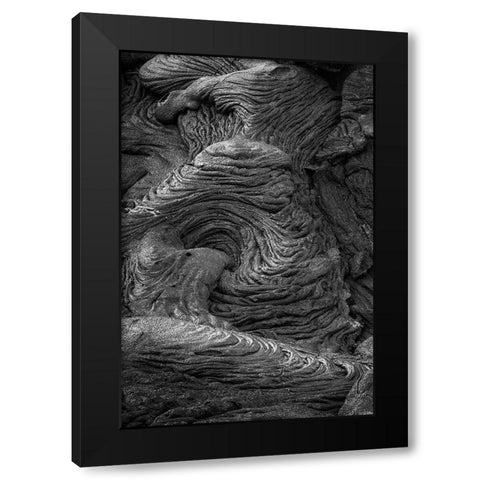 Recent Pahoehoe lava flow-Sullivan Bay-Santiago Island-Galapagos Islands-Ecuador Black Modern Wood Framed Art Print by Jones, Adam