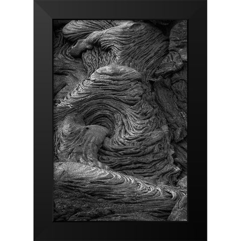 Recent Pahoehoe lava flow-Sullivan Bay-Santiago Island-Galapagos Islands-Ecuador Black Modern Wood Framed Art Print by Jones, Adam