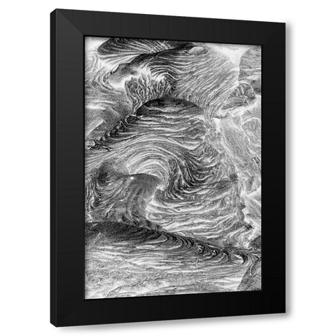 Recent Pahoehoe lava flow-Sullivan Bay-Santiago Island-Galapagos Islands-Ecuador Black Modern Wood Framed Art Print with Double Matting by Jones, Adam