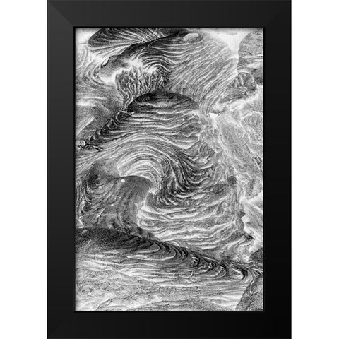 Recent Pahoehoe lava flow-Sullivan Bay-Santiago Island-Galapagos Islands-Ecuador Black Modern Wood Framed Art Print by Jones, Adam