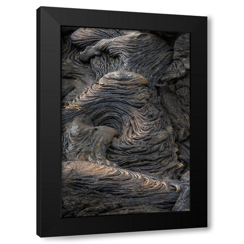 Recent Pahoehoe lava flow-Sullivan Bay-Santiago Island-Galapagos Islands-Ecuador Black Modern Wood Framed Art Print with Double Matting by Jones, Adam