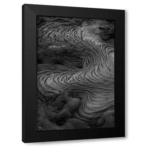 Recent Pahoehoe lava flow-Sullivan Bay-Santiago Island-Galapagos Islands-Ecuador Black Modern Wood Framed Art Print with Double Matting by Jones, Adam