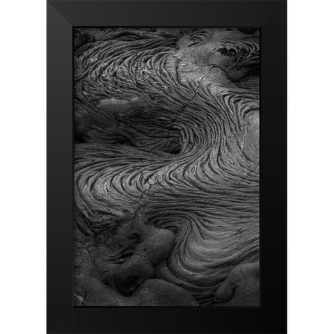 Recent Pahoehoe lava flow-Sullivan Bay-Santiago Island-Galapagos Islands-Ecuador Black Modern Wood Framed Art Print by Jones, Adam