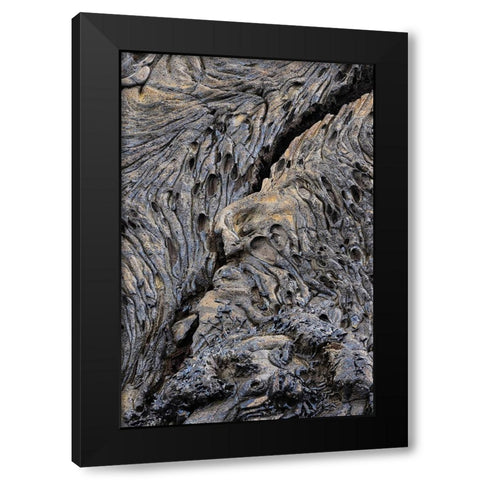 Recent Pahoehoe lava flow-Sullivan Bay-Santiago Island-Galapagos Islands-Ecuador Black Modern Wood Framed Art Print by Jones, Adam