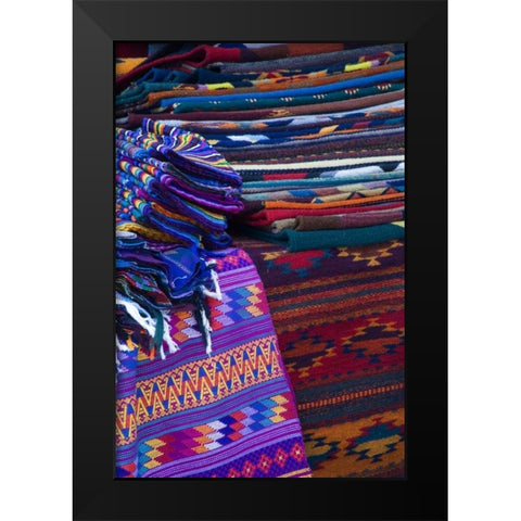 Mexico, San Miguel de Allende, Rugs for Sale Black Modern Wood Framed Art Print by Rotenberg, Nancy